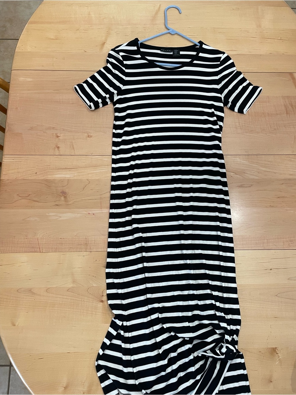 Tahari Black and White Striped Maxi Dress